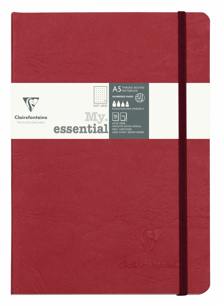 A5 My Essential RED DOT Thread bound Notebook by Clairefontaine