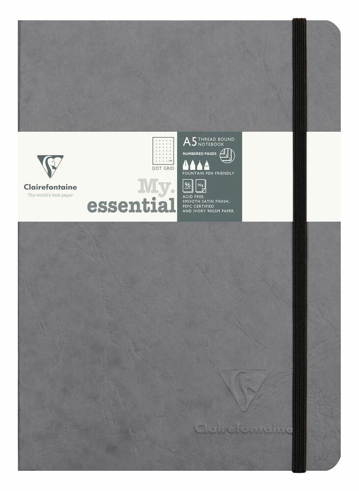 A5 My Essential GRAY DOT Thread bound Notebook by Clairefontaine