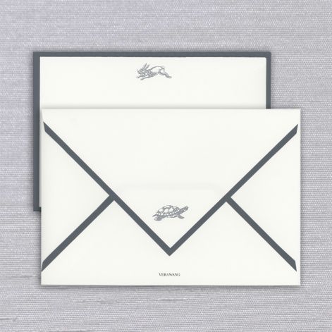 Vera Wang Engraved Tortoise and Hare Card 10 cards / 10 bordered envelope