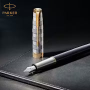 *PARKER SONNET METAL BLACK Gold Tone 18k nib