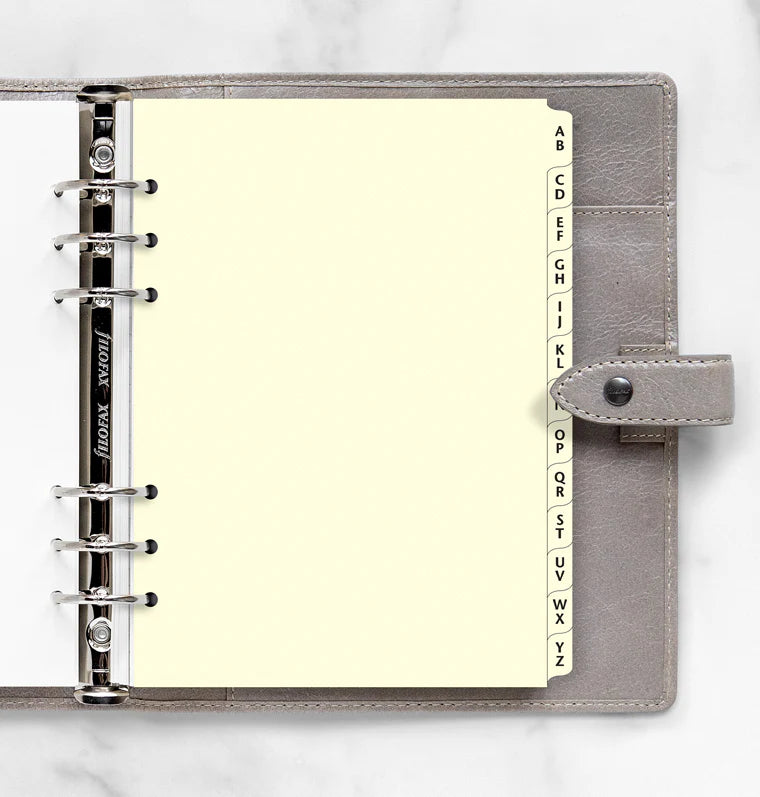 FILOFAX A5 INDEX (6 TABS) For Organizers or Clip Books