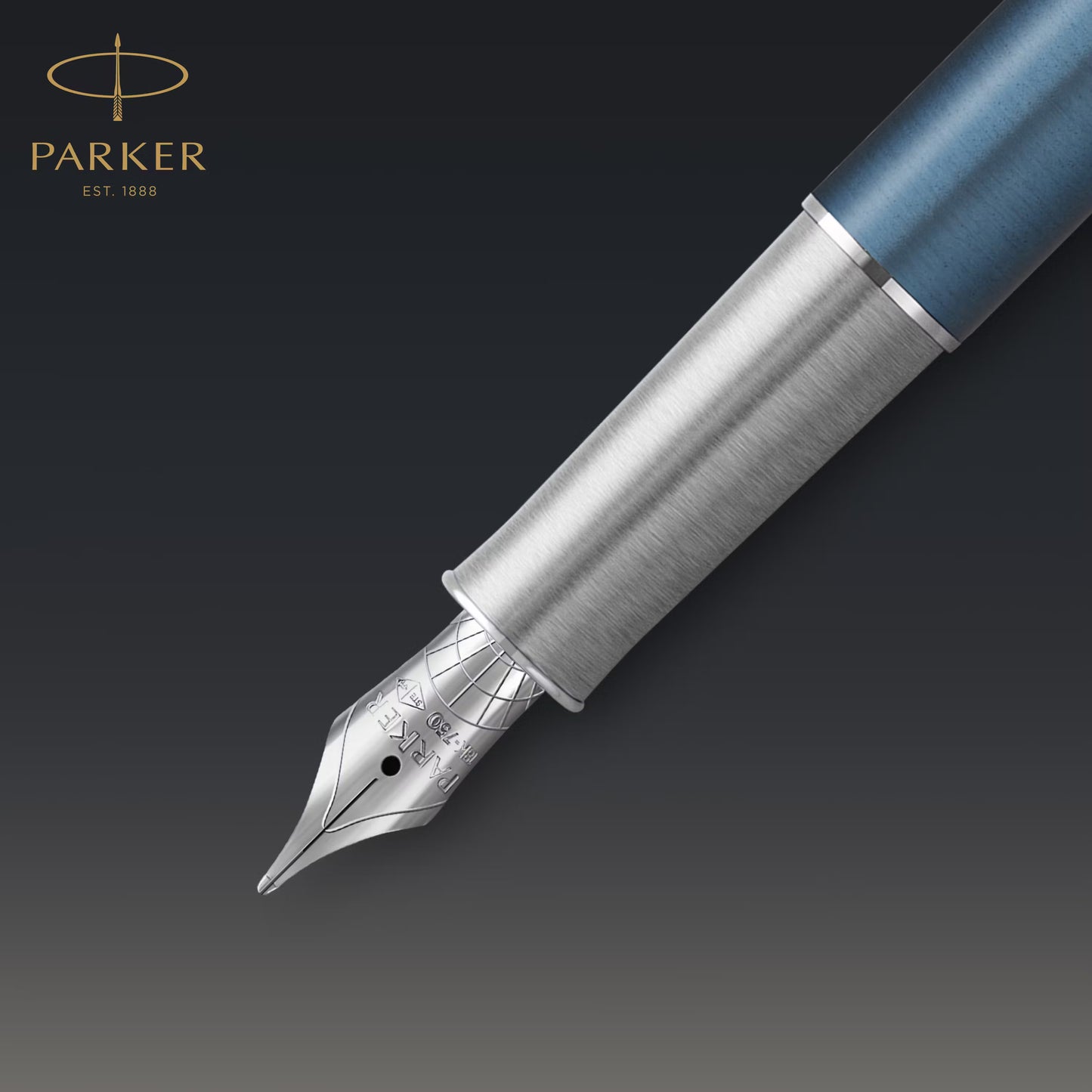*PARKER SONNET METAL BLUE  18k nib