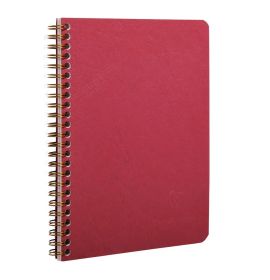 Clairefontaine - Basic Notebook - Wirebound - Lined with 3 Pocket Folders - 60 Sheets - 6 x 8 1/4" - Red