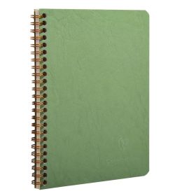 Clairefontaine - Basic Notebook - Wirebound - Lined with 3 Pocket Folders - 60 Sheets - 6 x 8 1/4" - Green
