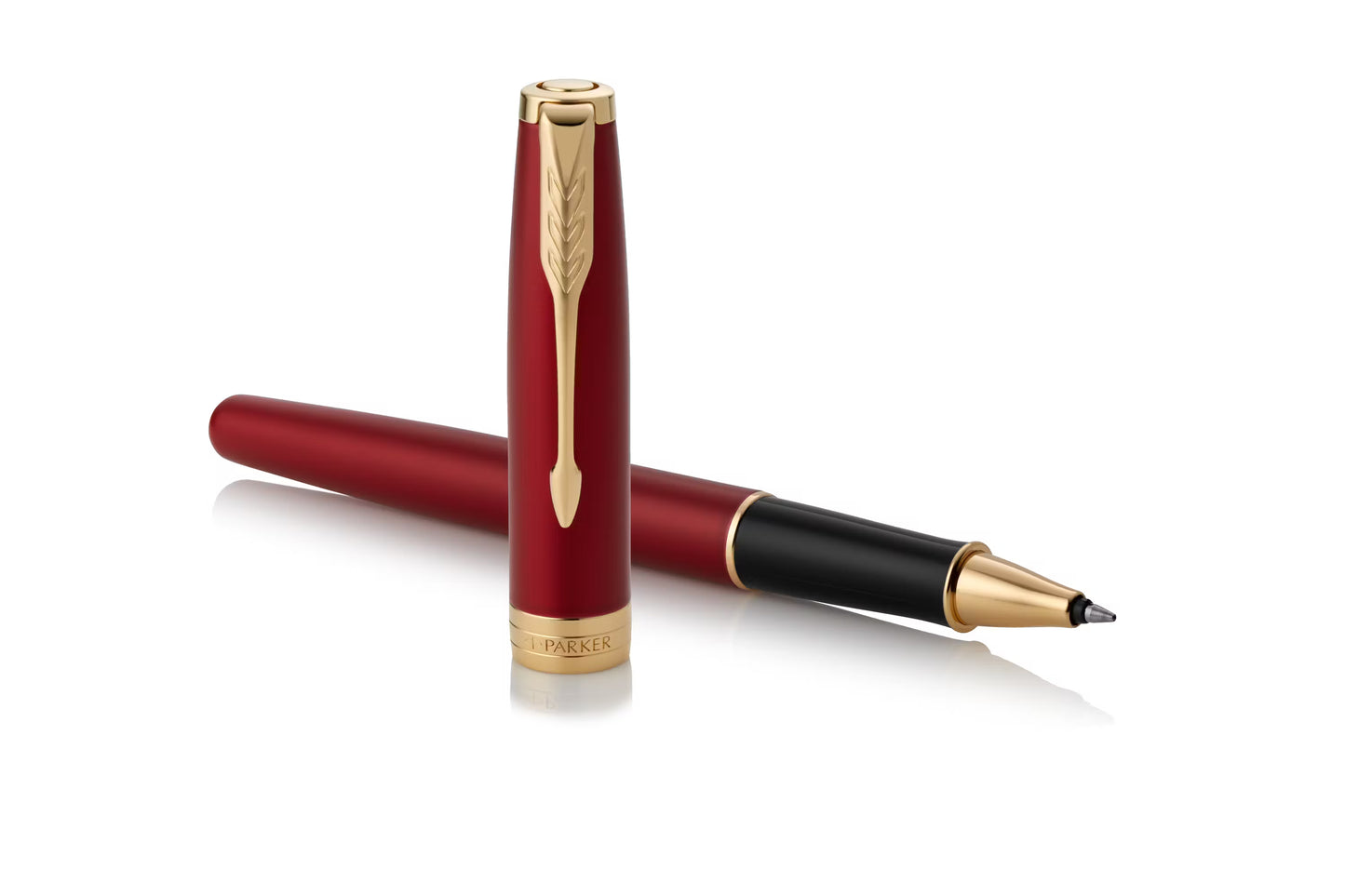 Parker Sonnet RED  Lacquer Gold Tone Rollerball Pen