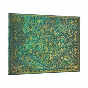 Ultra GUEST BOOK LINED EMERALD FLOWER