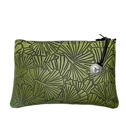 OBERON 6" ZIPPER POUCH GINKGO IN FERN