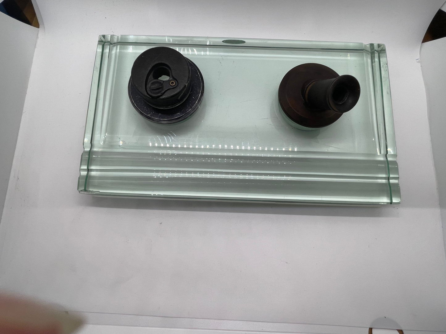 Vintage 2 pen Tray and 1 Ink Wells, 1 Pen stand