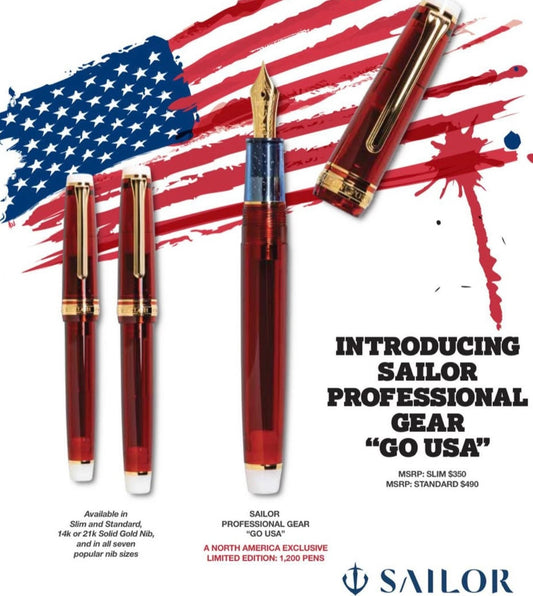 *Sailor Pro Gear Slim Go USA 14k Fine North American Exclusive Limited Edition