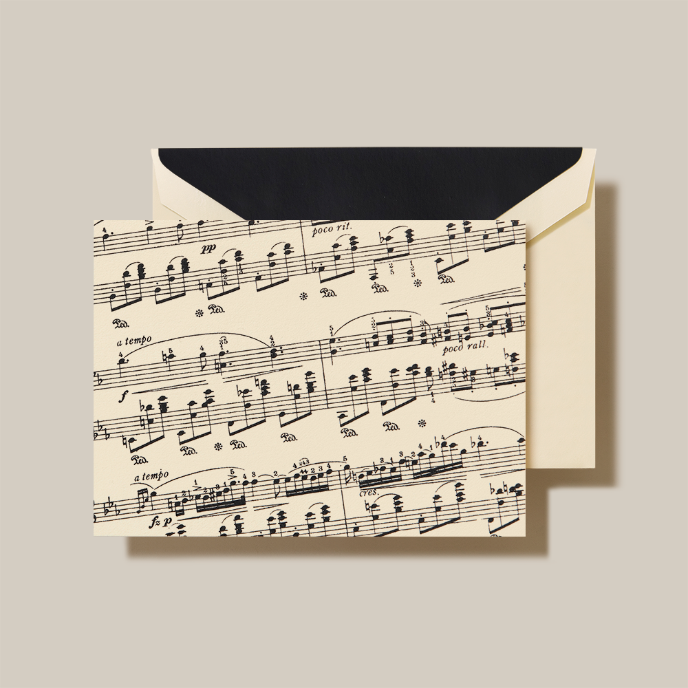 Crane Folded Ecru Sheet Music Note
