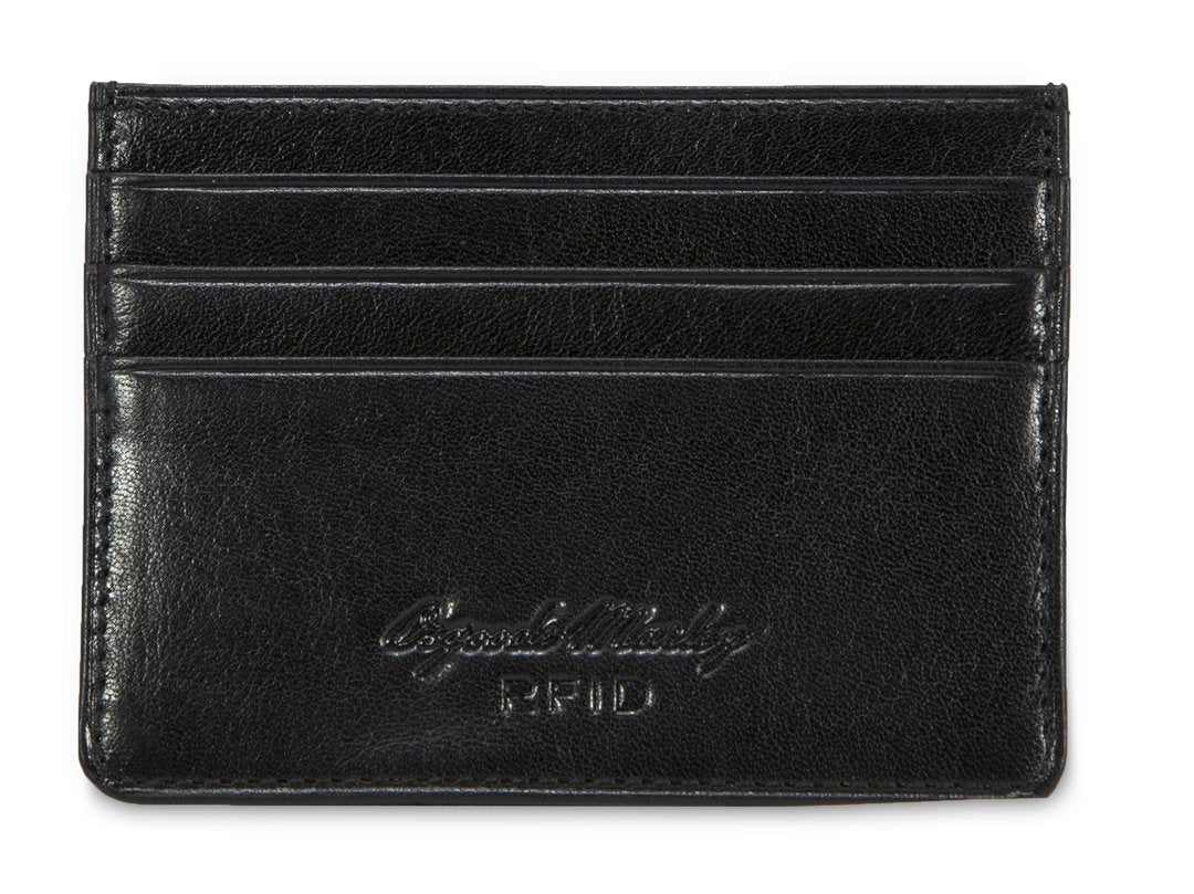 RFID Credit Card Stack, Black veg tan