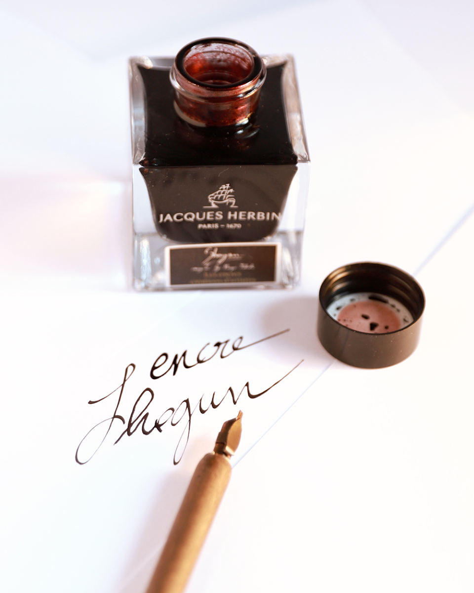 Kenzo Takada "Shogun" Ink with Gold and Red Sheen - 50ml Bottle by Jacques Herbin