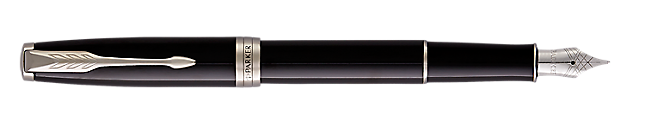 Parker Sonnet Matte Black Chrome Tone Fountain Pen Medium Nib