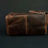 Kodiak Leather Toiletry Bag Antique Brown