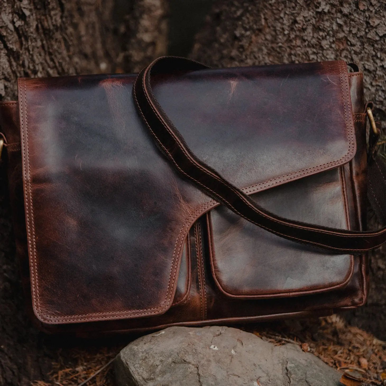 Buffalo leather 2025 messenger bag