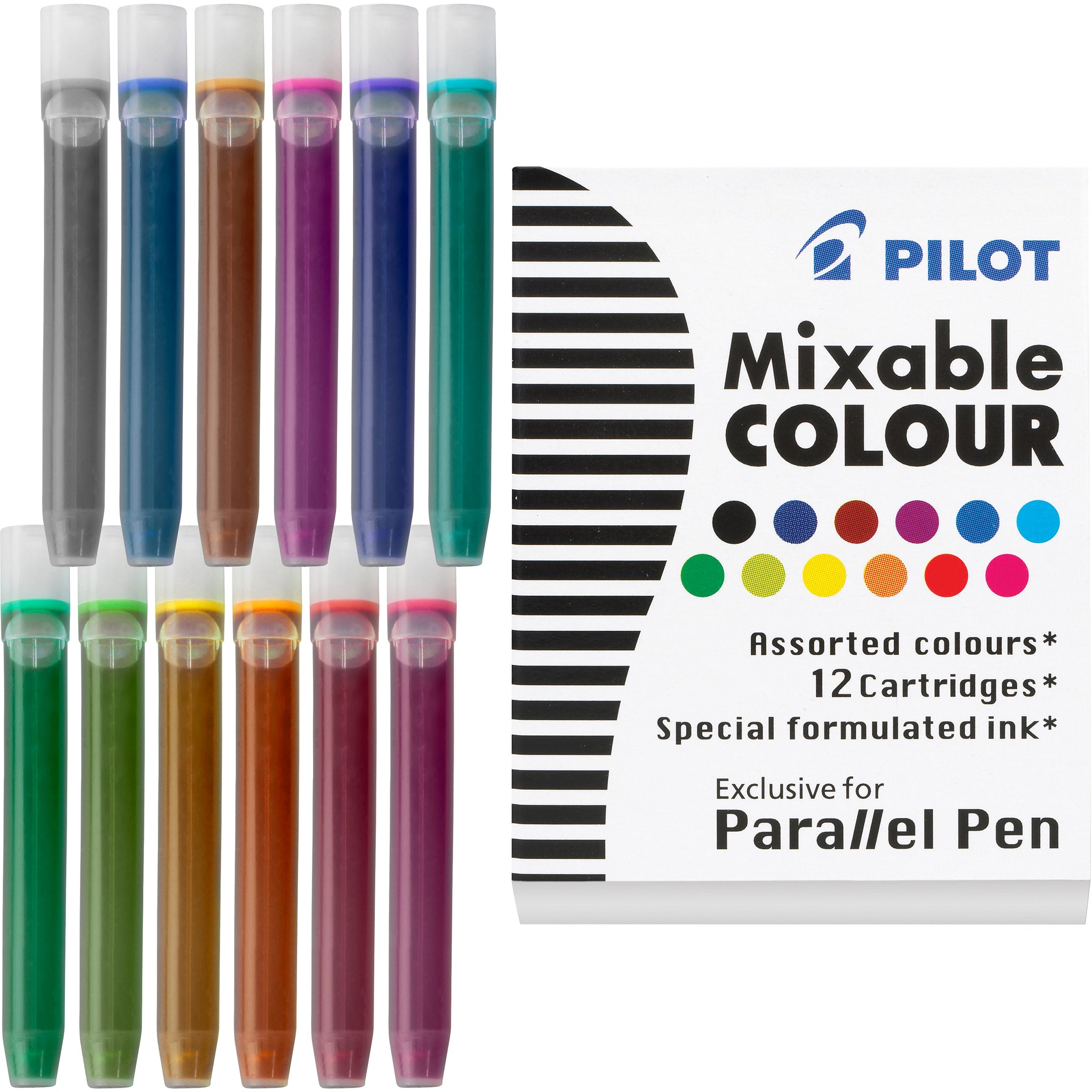 Pilot Namiki Mixable Colour Fountain Pen Ink Cartridges for Parallel Pens