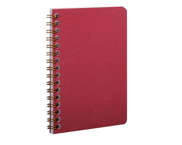 Clairefontaine - Basic Notebook - Wirebound - Lined - 50 Sheets - 3 1/2 x 5 1/2" - Red
