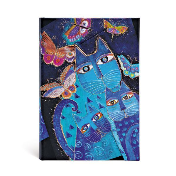 BLUE CATS & BUTTERFLIES WRAP MIDI JOURNAL by Paperblanks (5" x 7" x ¾")