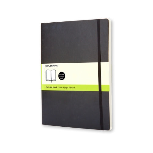 Moleskine Classic Notebook X-LARGE Size 7.5" x 9.75" PLAIN SOFTcover BLACK