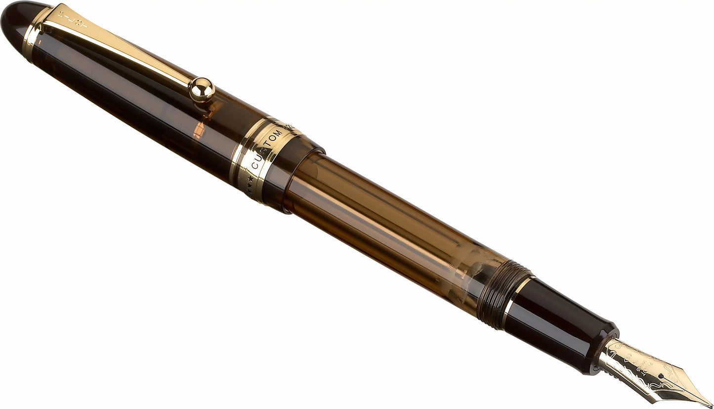 *PILOT CUSTOM 823 AMBER FOUNTAIN PEN