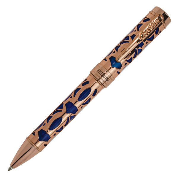 Conklin Endura Deco Crest BALLPOINT Pen Blue w Rosegold
