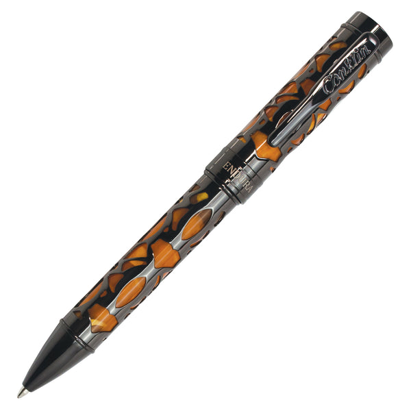 Conklin Endura Deco Crest BALLPOINT Pen ORANGE w/ Gunmetal