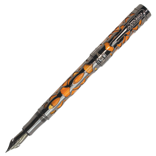 Conklin Endura Deco Crest Fountain Pen Orange w Gunmetal