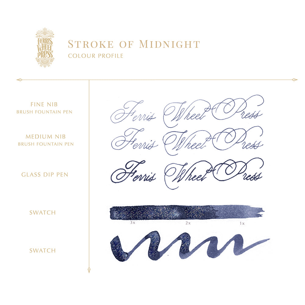 Stroke of Midnight Shimmer Ferris Wheel Press 85ml Ink