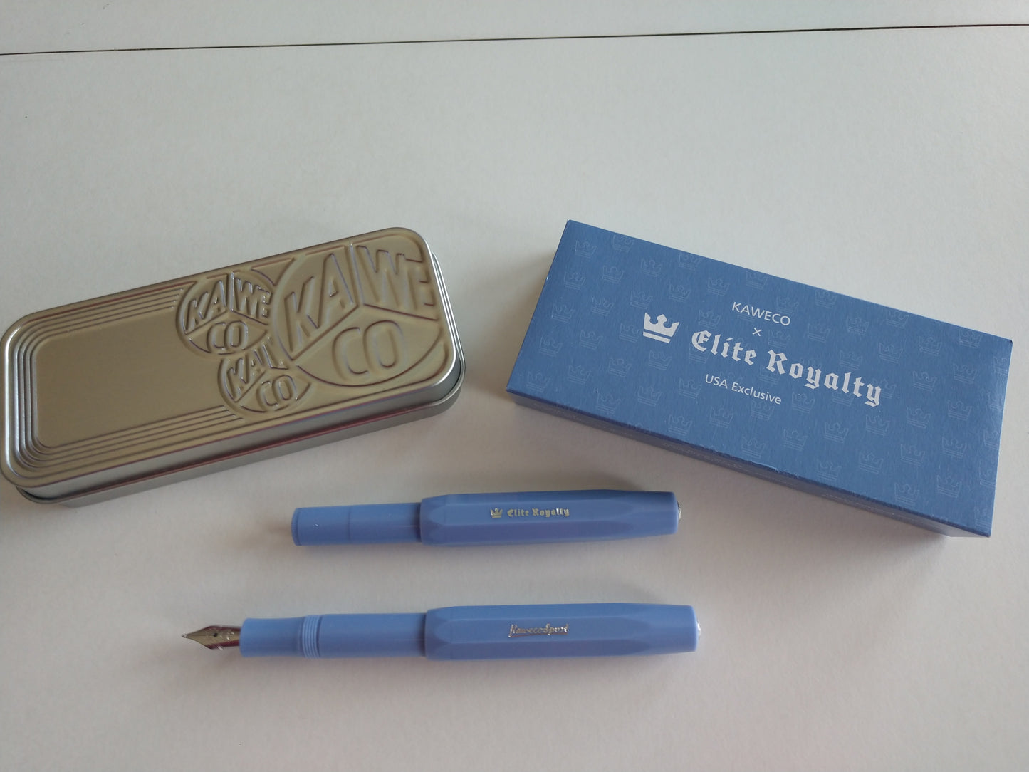 Kaweco Royalty Fountain Pen Crown Blue Fine Nib