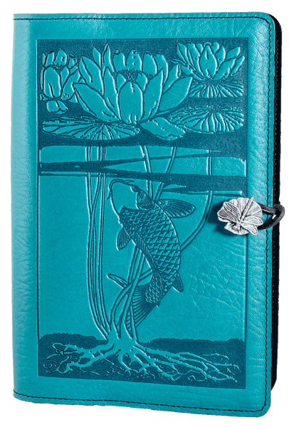 Oberon Original Journal Water Lily Koi in Teal  (6x9inches)