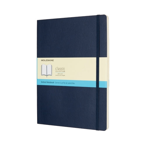 Moleskine Classic Notebook EXTRA LARGE 7 1/2" X 9 3/4" DOT Soft Cover SAPPHIRE BLUE
