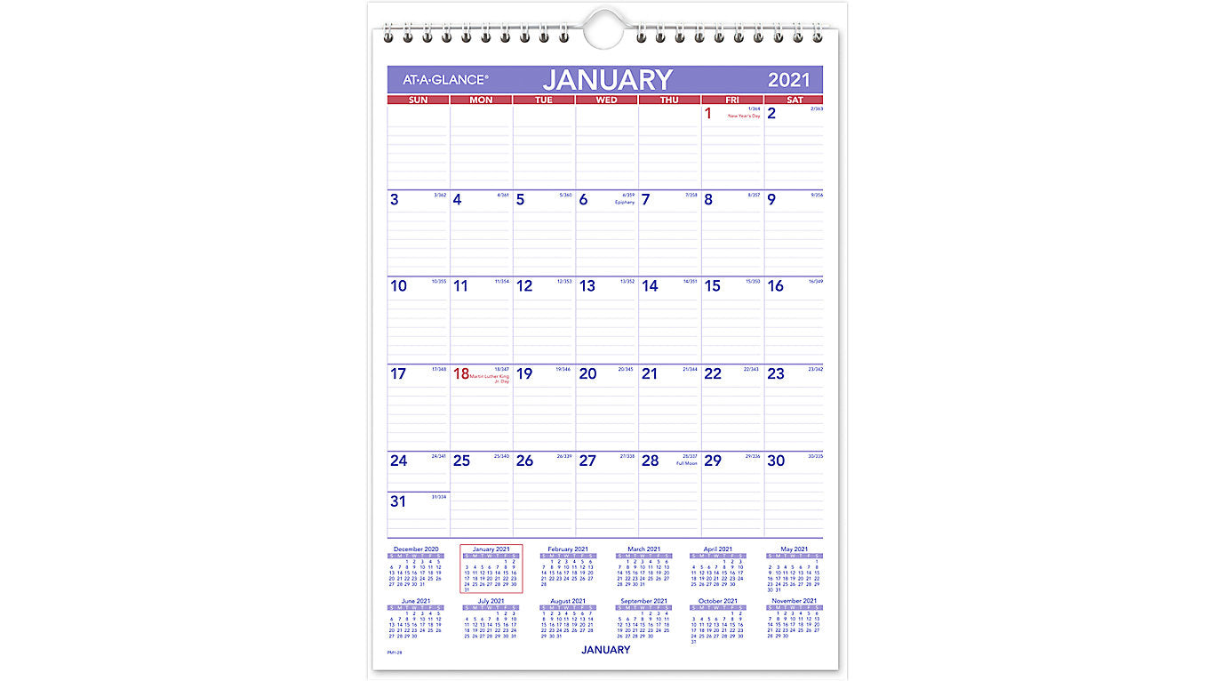 PM1-28 AT A GLANCE CALENDARS 2021