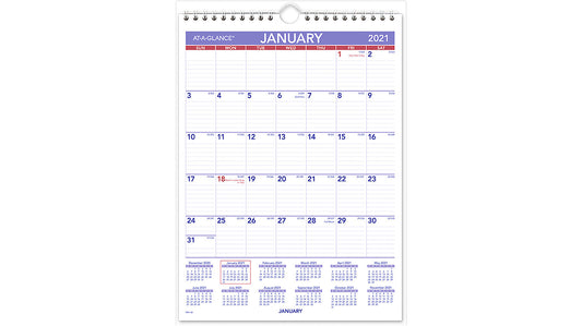 PM1-28 AT A GLANCE CALENDARS 2021