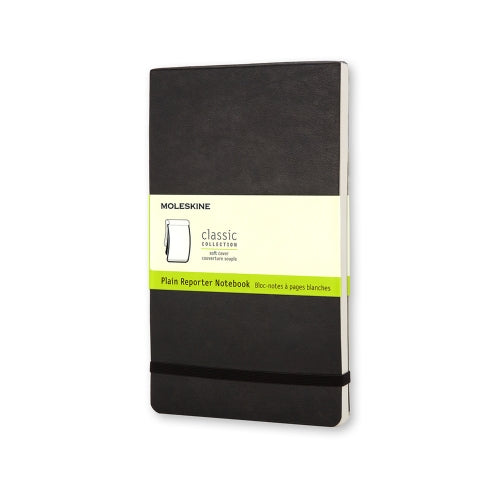 Moleskine Reporter Notebook POCKET Size 3.5" x 5.5" PLAIN SOFTcover BLACK