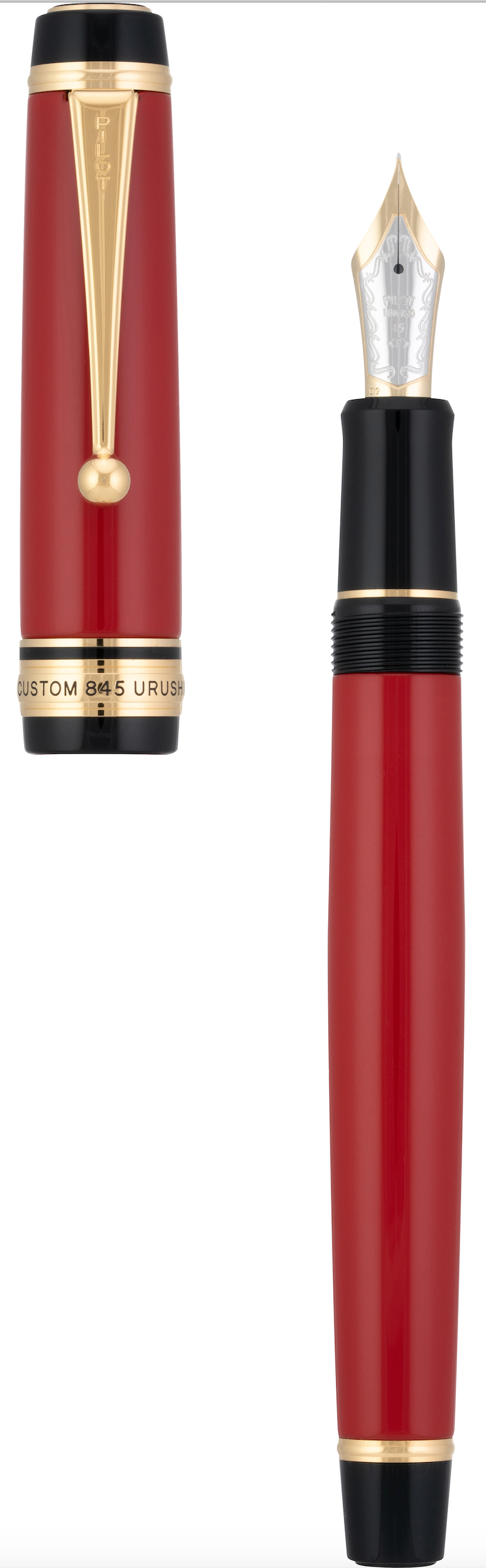 *Pilot Red (Vermillion) Custom 845 18kt gold 2-toned nib (special order)