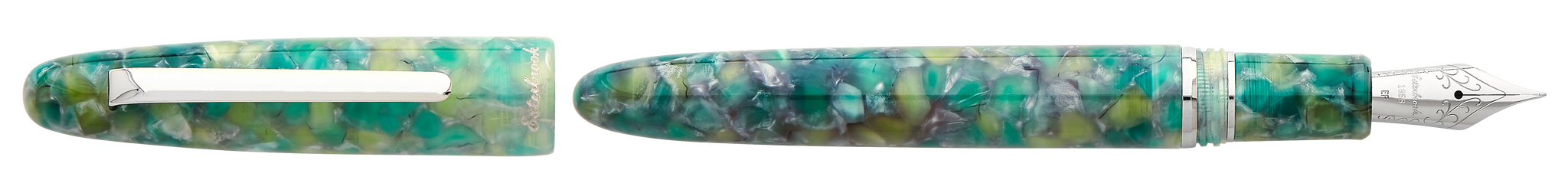 Esterbrook ESTIE Regular Size Sea Glass, Palladium Trim, Extra Fine Nib
