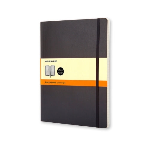 Moleskine Classic Notebook X-LARGE Size 7.5" x 9.75" RULED SOFTcover BLACK