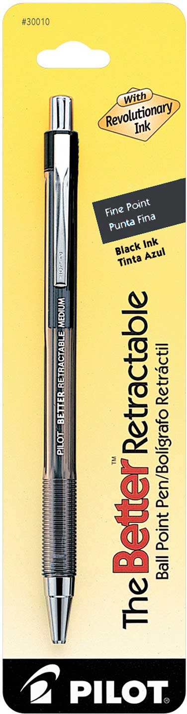 The Better Retractable Ballpoint Pen Black Fine    Pilot