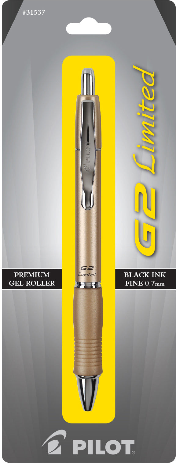 G2 Limited Gold Retractable Gel Roller, Black fine....