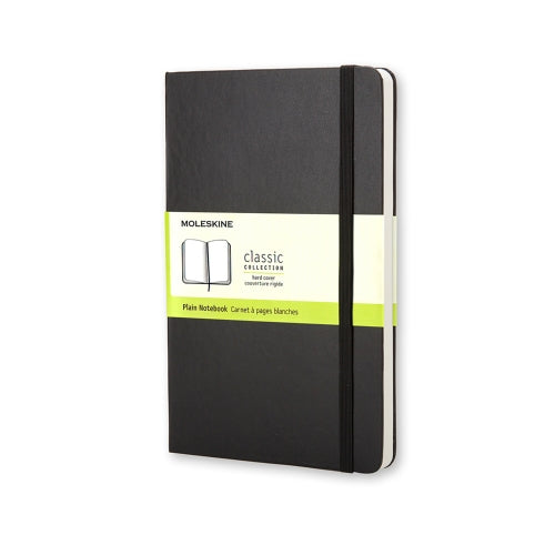 Moleskine Classic Notebook LARGE Size 5" x 8.25" PLAIN Hardcover BLACK