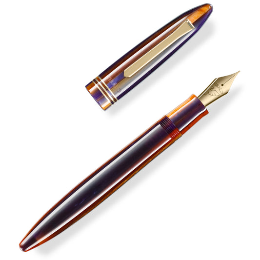 Tibaldi Bononia Seilan Purple Fountain Pen 18K Gold Trim