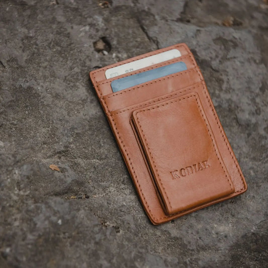 Kodiak Leather Money Clip, Saddle