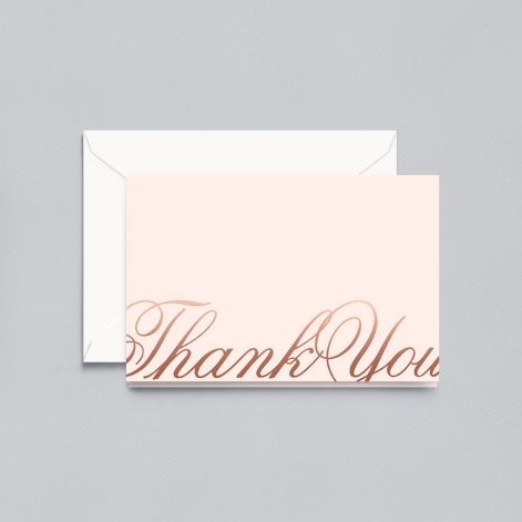 Copper Foil Script Thank You Note by Crane