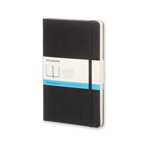 Moleskine Classic Notebook LARGE Size 5" x 8.25" DOT Hard Cover Black