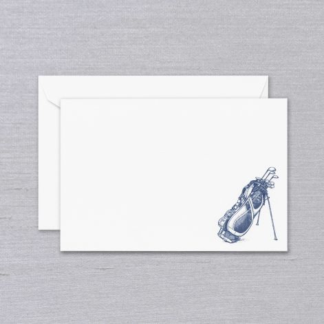 Engraved Golf Bag Card  10 cards / 10 envelopes