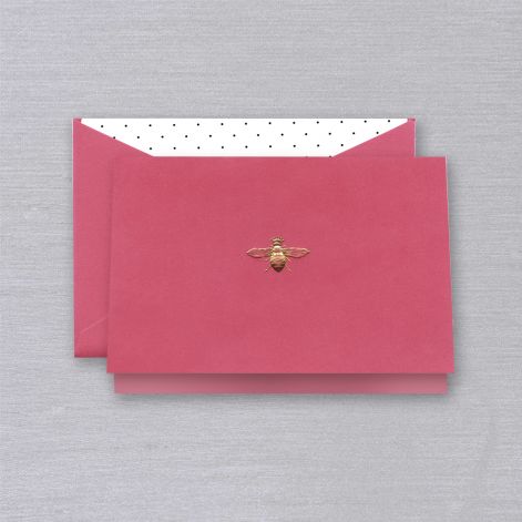 Engraved Hibiscus Queen Bee Note  10 Notes / 10 Lined Envelopes BY CRANE