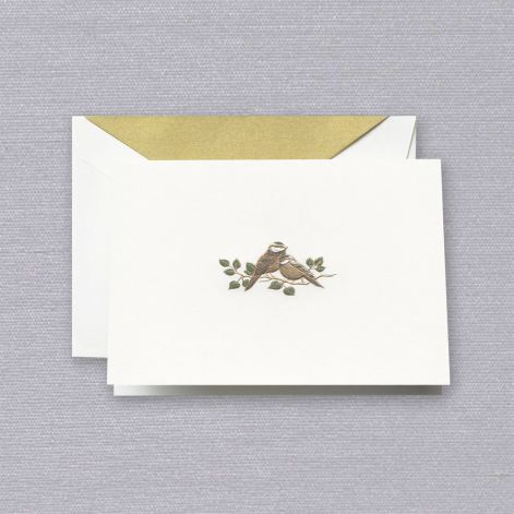 Engraved Love Bird Note  10 notes / 10 lined envelopes BY CRANE