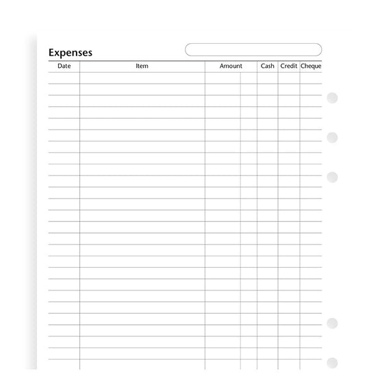 Filofax A5 Organizer or Clipbook EXPENSES