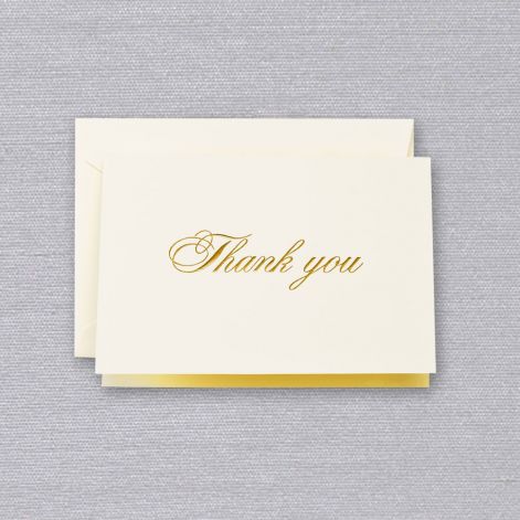 Gold Script Thank You Note by Crane