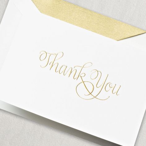 CRANE Engraved Calligraphic Thank You Note